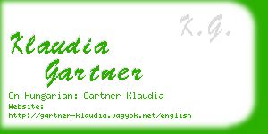 klaudia gartner business card